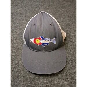 RepYourWater Colorado Trout Flag Mesh Back Trucker Hat Gray / White Snapback Cap